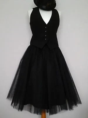 £45 • Buy Tutu Skirt Tulle Long Black Goth Steampunk Victorian Wedding Petticoat  S M L Xl