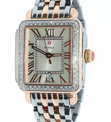 Michele Deco Madison Two Tone Diamond Quartz Watch MW6T01L8113 • $699.99