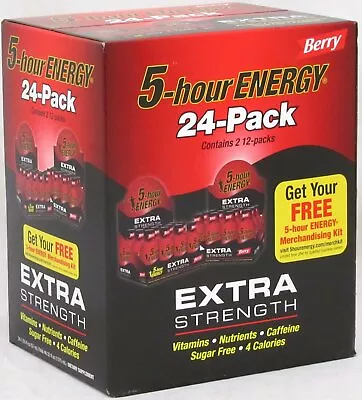 5 Hour Energy Shot Extra Strength Berry Flavor 24 CT 1.93oz Sugar Free Five Hr • $62.99