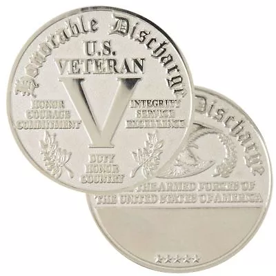 Armed Forces Military Honorable Discharge Silver  1.75  Challenge Coin • $39.99