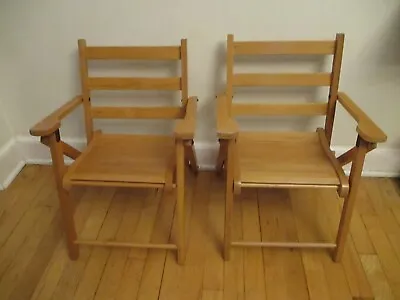 Mid-century Nevco Childs Beechwood Adirondack Style Folding Chair X2 Yugoslavia  • $89.99