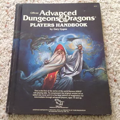 1983 AD&D 1st Edition PLAYERS HANDBOOK Orange Spine By Gary Gygax TSR 2010 • $32.59