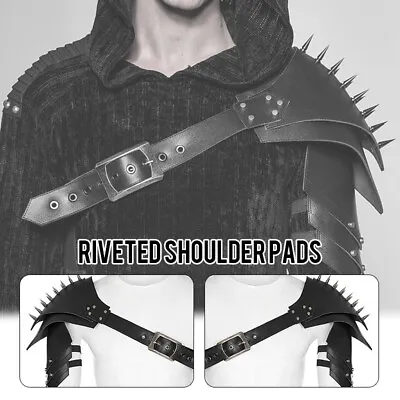 Medieval Spiked Shoulder Armor Knight Gladiator PU Leather Costume Props Cosplay • $26.55