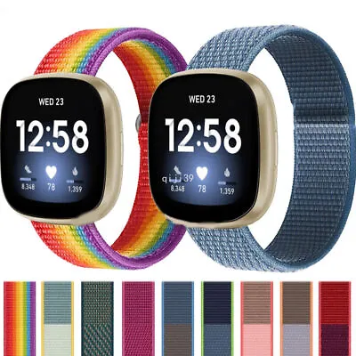 Nylon Fabric Watch Strap For Fitbit Versa 3 / 4 Sense / Sense 2 Replacement Band • £4.09