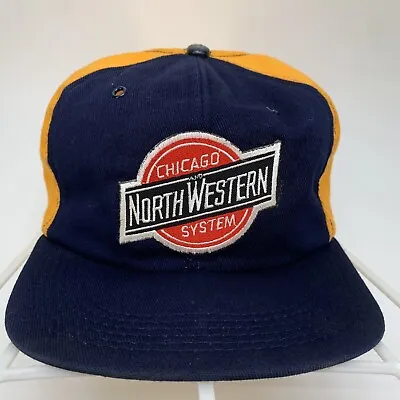 Vtg Chicago Northwestern System CNW Railroad Train Canvis Snapback Hat Cap(H7) • $40