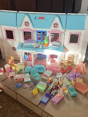 Vintage 1993 Fisher Price Loving Family Dream Folding Doll House W/ Accessories • $210