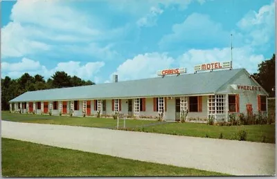 1950s Motel Postcard  WHEELER'S CABINS / MOTEL  Location Unknown / Dexter Chrome • $3.20