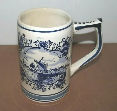 $4.99 • Buy Delft Blue Handpainted 5  Tall Windmill & Boat Mug Stein