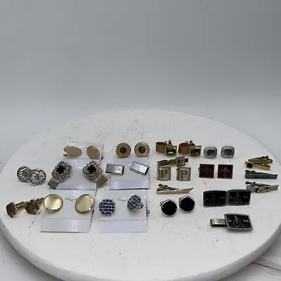 Vtg. Lot  20 Plus  GOLD & SIVER Tone  Cuff Links/tie Clips • $9.99