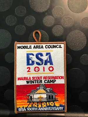 BSA MOBILE AREA COUNCIL 2010 MAUBILA SCOUT RESERVATION WINTER CAMP 100th PATCH • $7.69