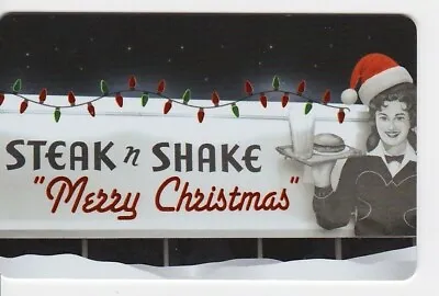 Steak N Shake Carhop Waitress Santa Hat Merry Christmas Holiday 2015 Gift Card • $2.49