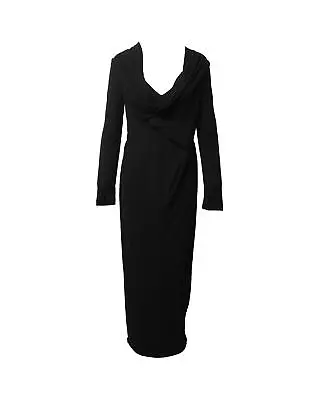 Pre Loved Roland Mouret Long Draped Gown With Lace Back Detail In Black  -  Maxi • $1807