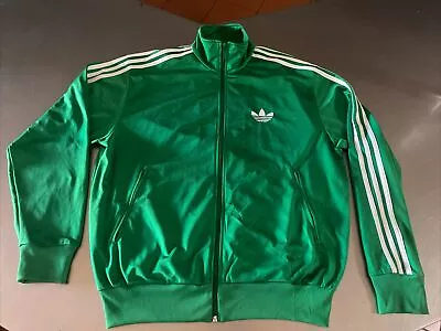 Adidas Tracksuit Top Green/White Size L ( 65cm Pit To Pit) • $59