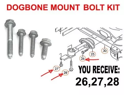 Motor Mount  Dogbone Stretch Bolt Kit - Audi TT VW Golf GTI R32 Jetta • $44.44