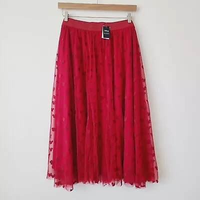 Her Universe Disney Mickey Mouse Mesh Midi Skirt Plus Size 5X Red • $49.97