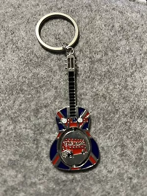 London Union Jack  Guitar Spinning Centre Keyring Rare • £1.99