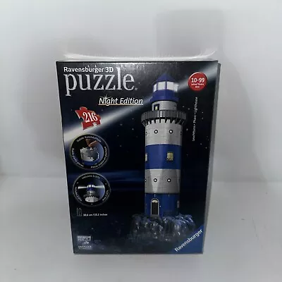 Ravensburger Lighthouse Night Edition 3D Puzzle 219 Pieces With 2 LED Lights NEW • $30