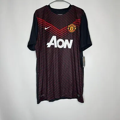 NWT Nike Manchester United 2013 2014 Pre Match Soccer Football Jersey Kit Sz 2XL • $99.99