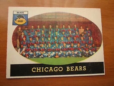 1958 Topps Football   Chicago Bears  Team Card  #  29   • $3.19