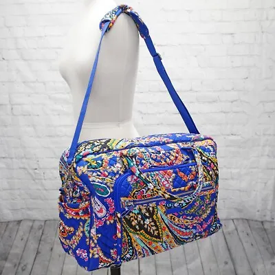 ❤️ VERA BRADLEY Romantic Paisley Weekender Travel Duffel Carry On Purple Yellow • $76.99