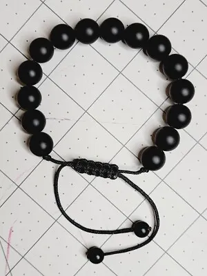 12MM Black Adjustable Shamballa/macrame Man Bracelet • $15