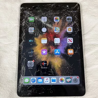 Apple IPad Mini 2 32GB Wi-Fi 7.9in A1489 Space Gray CRACKED/LOCKED WORKING (3) • $29.99