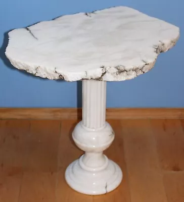 Italian Marble Table Carved Column THICK Slab Top 1970s Or Earlier • $2800