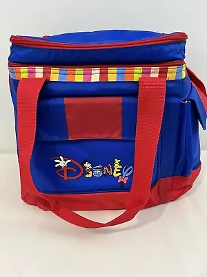 Vintage Disney Cooler Thermos Lunch Bag Authentic Red Large Mickey 9 X 13 X 12 • $16.90