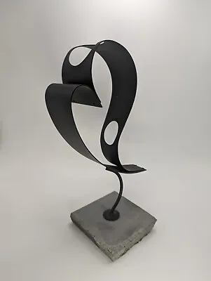 Modern Metal Cement Abstract Heart Sculpture Art • $45