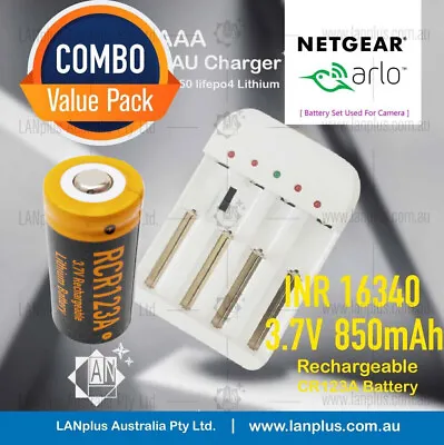 F Netgear Arlo Camera 4 Slot Charger  16340 850mAh 3.7v  Li-ion Battery RCR123A • $13.95