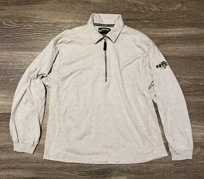 VINTAGE Eddie Bauer EBTEK Golf 1/4 Zip Pullover With Collar Mens M/L  Gray • $18