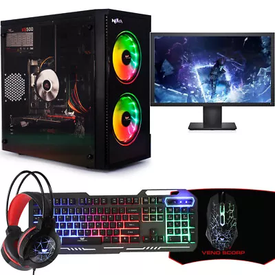 Gaming PC 22  Bundle Core I5 500GB HDD 16GB RAM NVidia GT710 2GB Windows 10 WiFi • £184.99