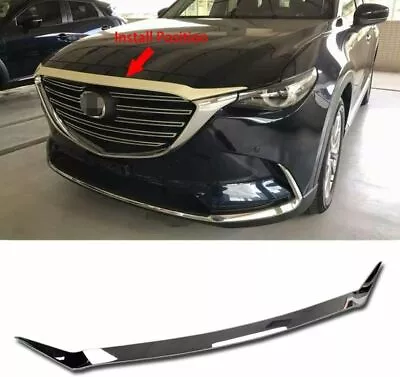 Fits For Mazda CX-9 CX9 2017-2021 Chrome Front Hood Grill Cover Bonnet Trim • $159.59