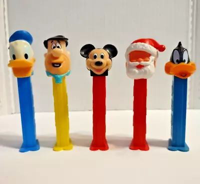 VTG Lot Of 5 Pez Dispensers Donald Duck Fred F.  Mickey Mouse Santa Daffy Duck • $14.65