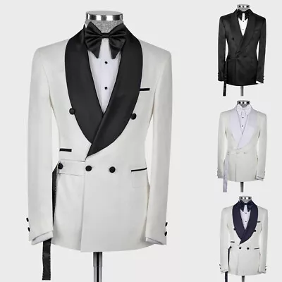 Vintage Men Suit Double Breasted  Shawl For Business Wedding Prom Retro Tuxedos • $79.99