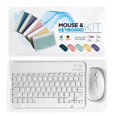 7 Colors Wireless Keyboard And Mouse Combo Bluetooth Slim Keyboard For PC Laptop • $16.13