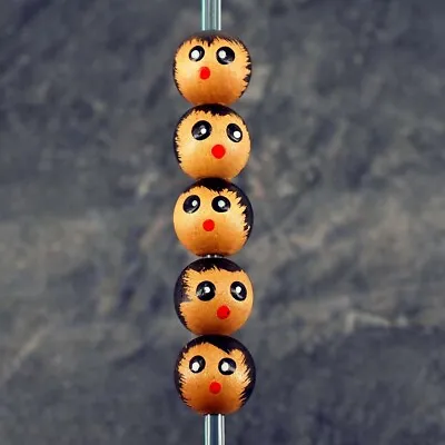 Ethnic Heads Wooden Angel Doll Head Beads 18 Mm Faces 20 Pack. W25 • £4.99