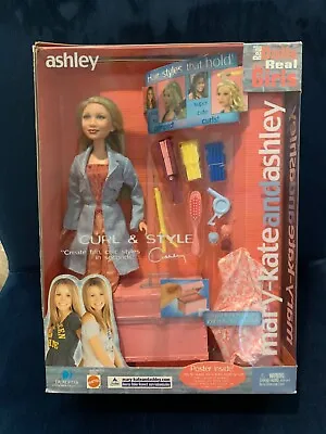 Mary Kate And Ashley Olsen Twins Curl Style Dolls 2002 Mattel Lot In Box • $100