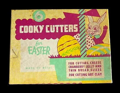 Vintage Easter Cookie Cutters By Cooky Cutters Set Of 6 In Original Box ~ Metal • $14.50