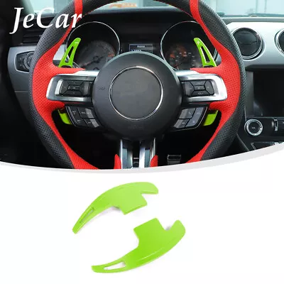 Green Steering Wheel Shift Paddle Shifter Trim Cover For Ford Mustang 2015-2023 • $30.79
