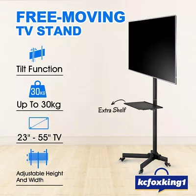 $99.90 • Buy 23-55 Inch TV Bracket Stand LCD LED Screen Monitor Floor Shelf Mobile Wheels