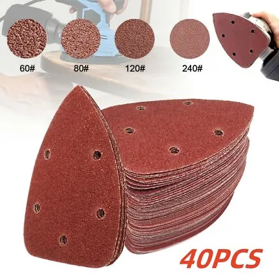 40X Mixed Mouse Sanding Sheets For Black And Decker Palm Sander Pads Sandpaper • £6.89