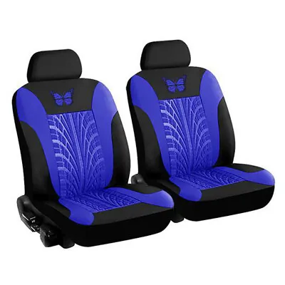 Car Seat Covers Black/Blue Van Front Fabric Protectors Universal Accessories • £20.40