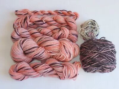 Lot Of 3 Warm Pastel Peach Pink & Black Tosh Merino Light Wool Yarn Sock 2.15 Oz • $15.99