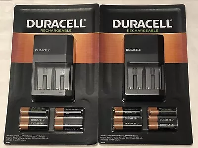 2-Pack) DURACELL Rechargeable Batteries Value Charger SET W/ 6 AA & 2 AAA NiMH • $53.20