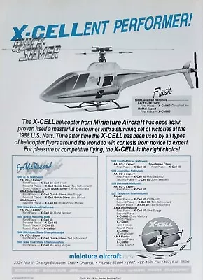 $16.99 • Buy X-Cell Helicopter Vintage Print Ad Ephemera Wall Decor Miniature Aircraft