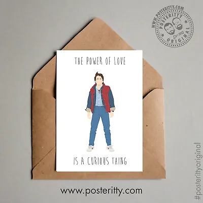 MARTY MCFLY - Power Love Minimal Unique Posteritty Funny Valentines Day Card Art • £15