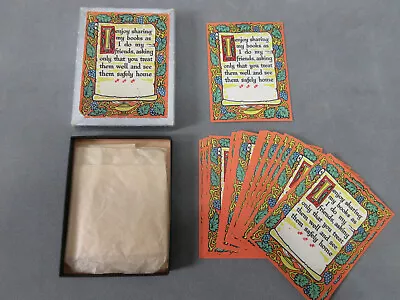 Vintage Antioch Bookplates Box Of 36 Gummed Labels I Enjoy Sharing My Books • $14.98