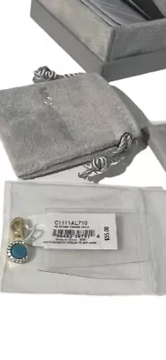 NWT MICHAEL KORS CHARM PAVE ND Stone Blue Goldtone Sterling Silver Box Bag Card • $15