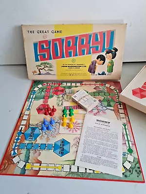 Vintage Sorry Board Game By John Waddington Oriental Edition Dated 1963 Complete • £15.99